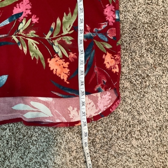 Christian Siriano Red Floral Dress Size Large - Picture 9 of 12